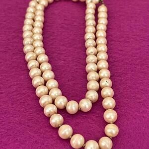 Long Vintage Opera Length Faux Pearl Necklace - 28"